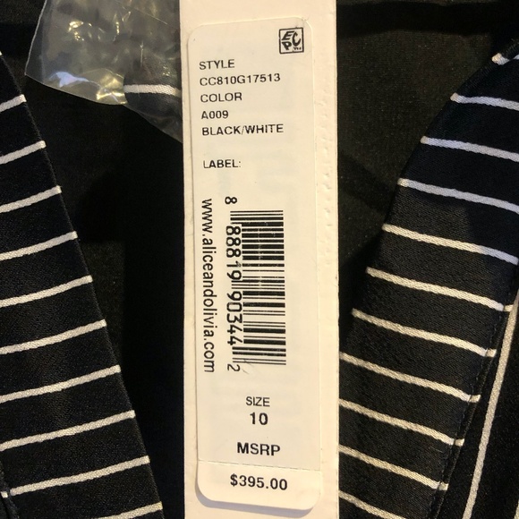 Alice + Olivia Black White Striped Dress - Picture 7 of 7